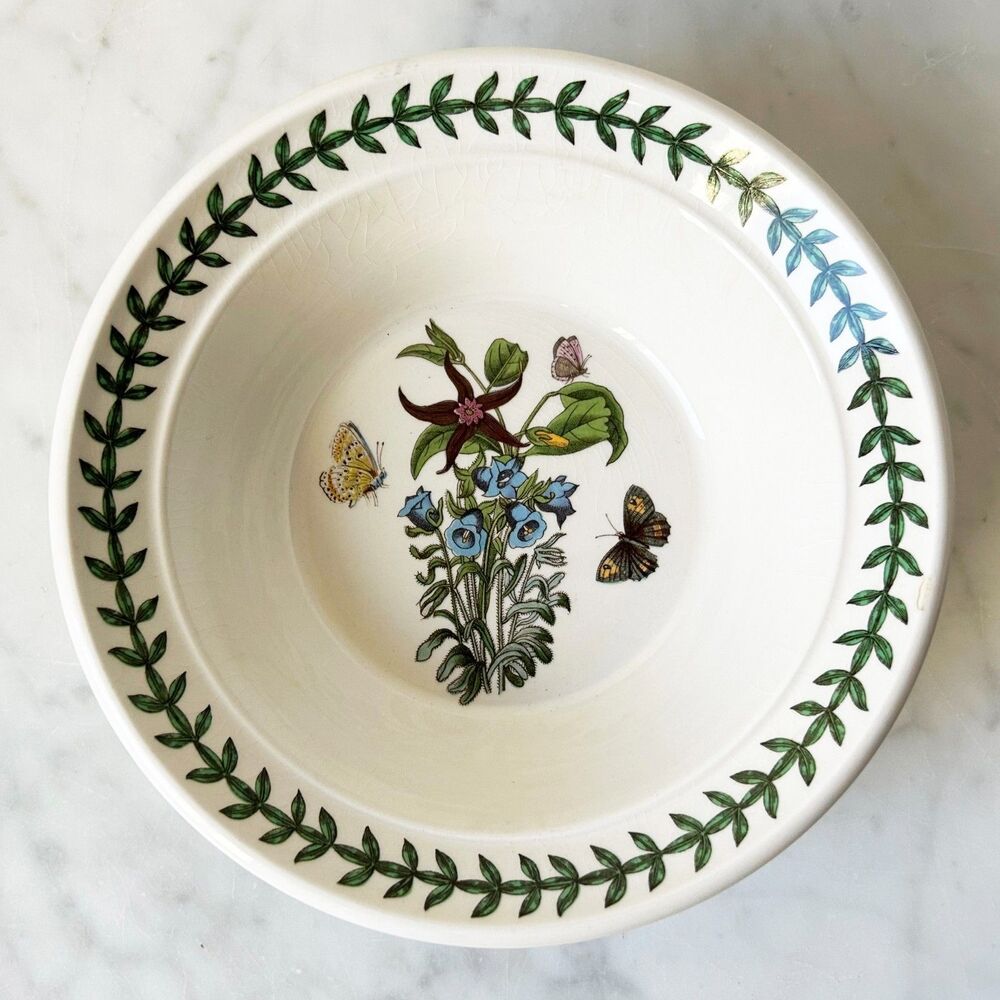 Portmeirion Botanic Garden Canterbury Bells 6.5" Oatmeal Bowl 1972 England